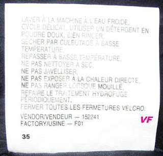 Vintage North Face wash tags